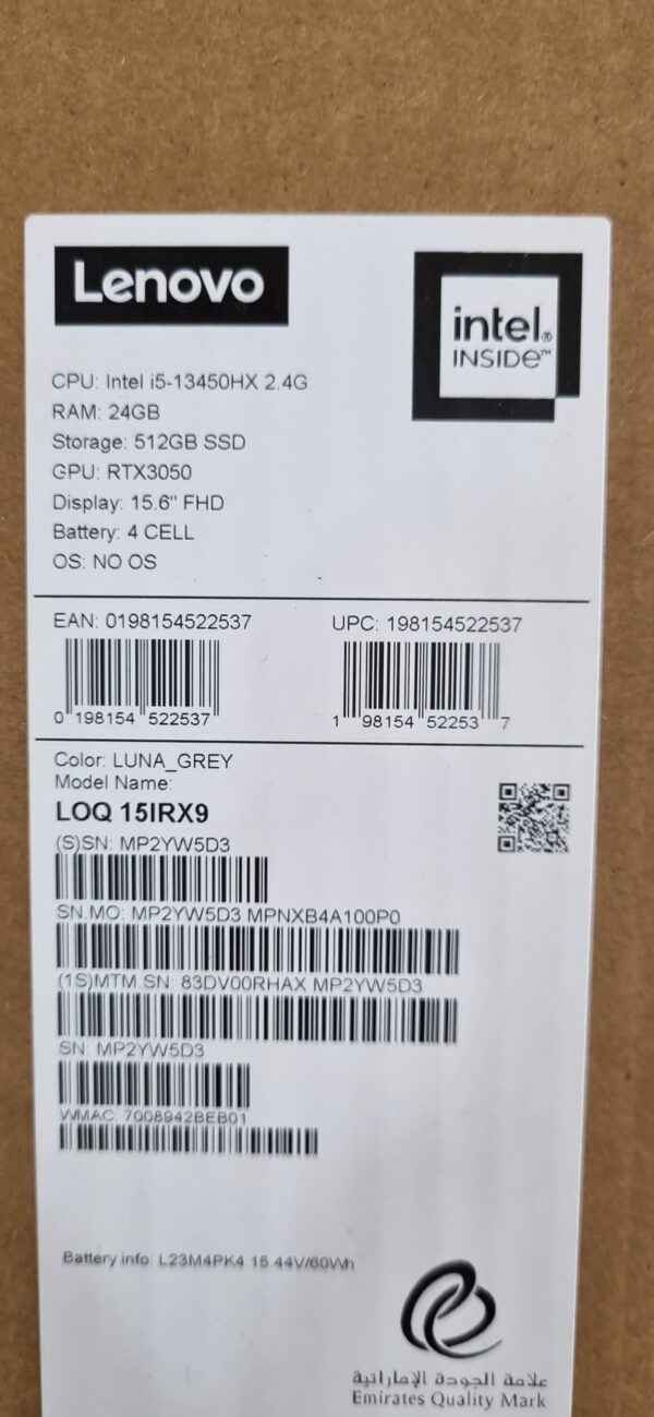 لپ تاپ Lenovo LOQ15IRX9